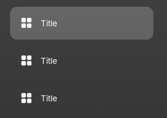 Side navigation menu item with icon and label for app navigation