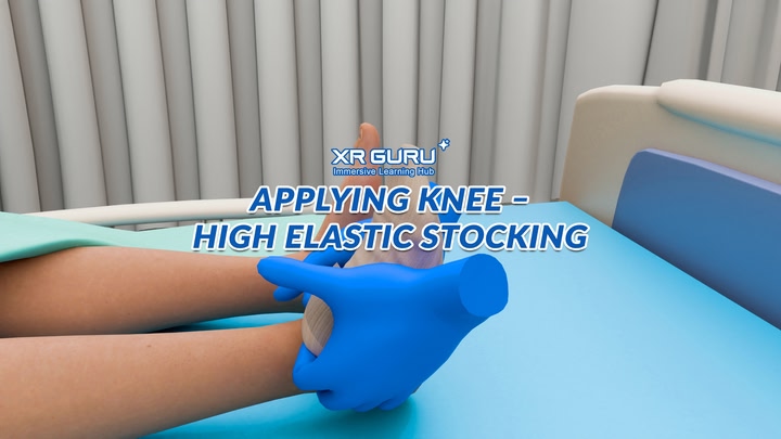 Applying Knee – High Elastic Stocking